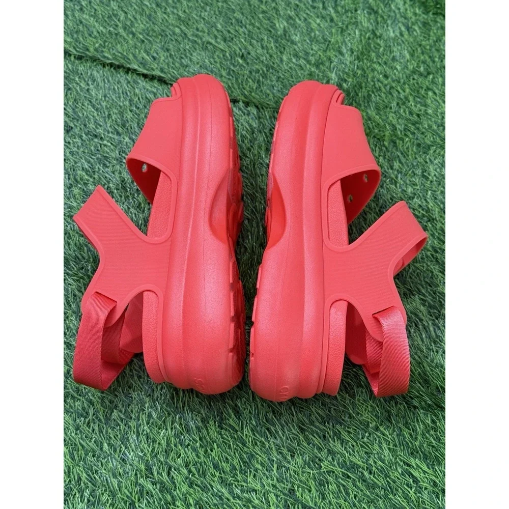 Crocs Soho Y Strap Sandal Chunky Platform Bright Orange Women's 11